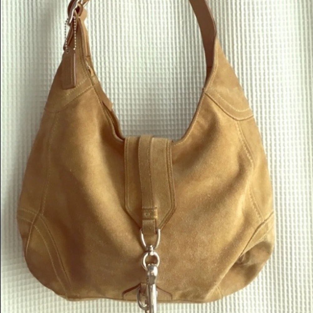 Authentic Coach suede shoulder bag